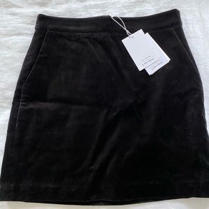 & Other Stories Black Velvet Pencil Mini Skirt 4